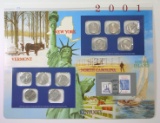 Postal Commemorative Society US Uncirculated 2001 Coin Mint Set Mounted on