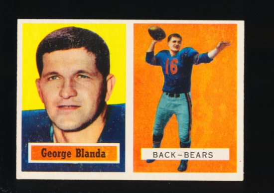 1957 Topps Football Card #31 Hall of Famer George Blanda Chicago Bears