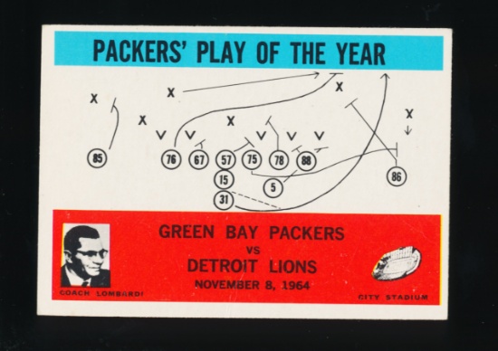 1965 Philadelphia Football Card #84 "Packers Play of the Year" Coach Vince