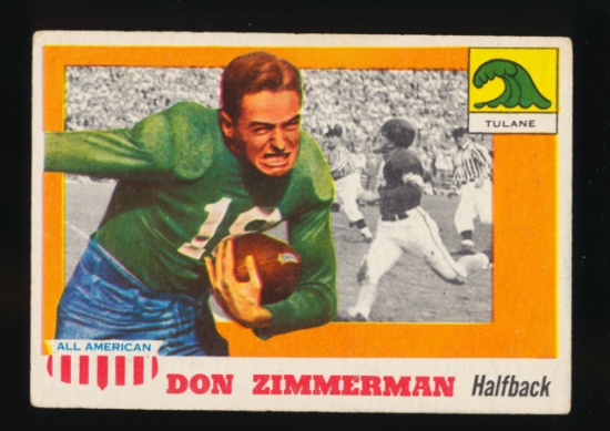 1955 Topps All American Football Card #49 Don Zimmerman Tulane