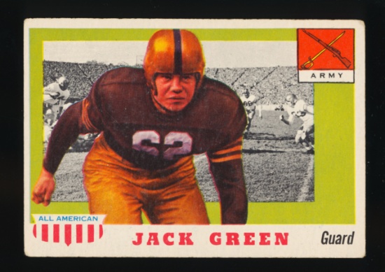 1955 Topps All American Football Card #53 Jack Green Army