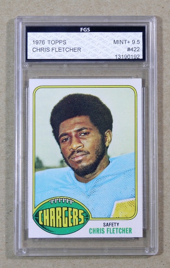 1976 Topps Football Card #422 Chris Fletcher San Diego Chargers. Graded FGS