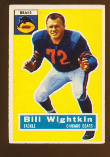 1956 Topps Football Card #107 Bill Wightkin Chicago Bears