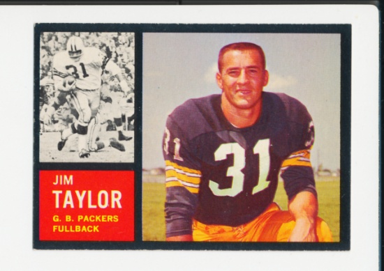 1962 Topps Football Card #66 Hall of Famer Jim Taylor Green Bay Packers