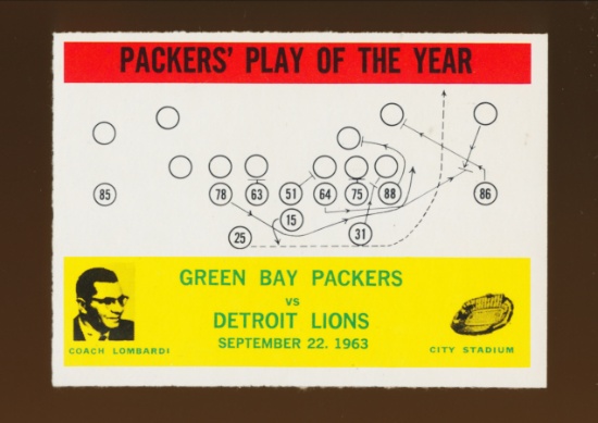 1964 Philadelpia Football Card #84 "Packers Play of the Game" Coach Lombard