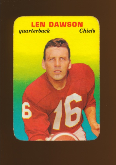 1970 Topps Glossy Football Card #27 of 33 Hall of Famer Len Dawson Kansas C