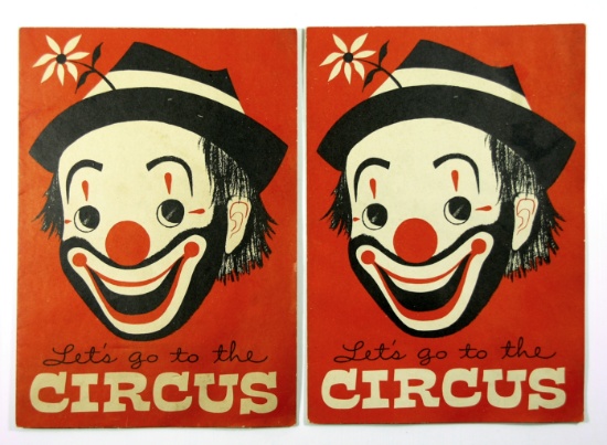 (2) 1950s "Lets Go To The Circus" Activity Fold Out Booklets Courtesy of Me