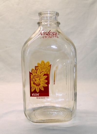 Vintage Borden's "Elsie". Glass Milk/Juice Half Gallon Jug. No Chips or Cra