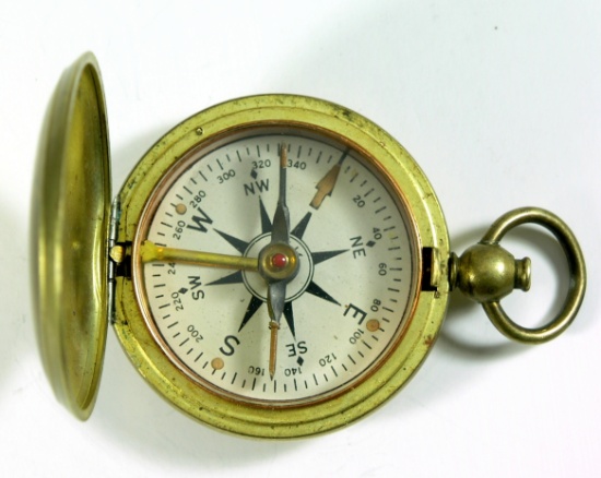 Vintage Brass U.S.C.E. Compass Good Working Condition
