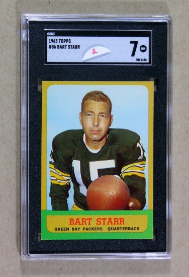 1963 Topps Football Card #86 Hall of Famer Bart Starr Green Bay Packers Gra