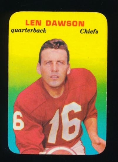 1970 Topps Glossy Football Card #27 of 33 Hall of Famer Len Dawson Kansas C