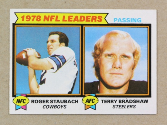 1979 Topps Football Card #1 NFL Passing Leaders: Roger Staubach-Terry Brads