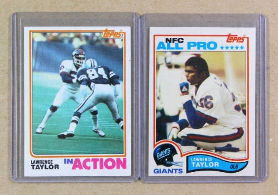 (2) 1982 Topps ROOKIE Football Cards #s 435 & 435 Rookie Hall of Famer Lawr