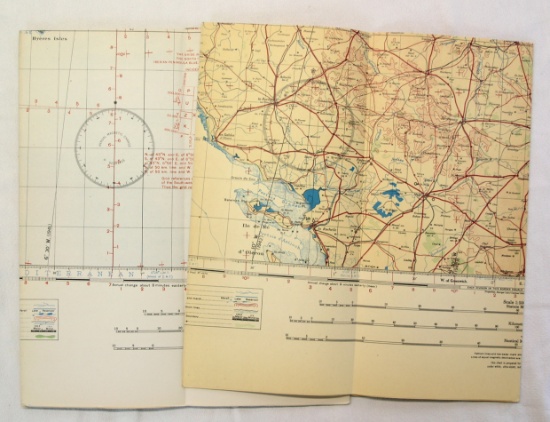(2) 1942/43 WWII U.S. Military Maps.  ETO theater - "Nice" and "Nantes".