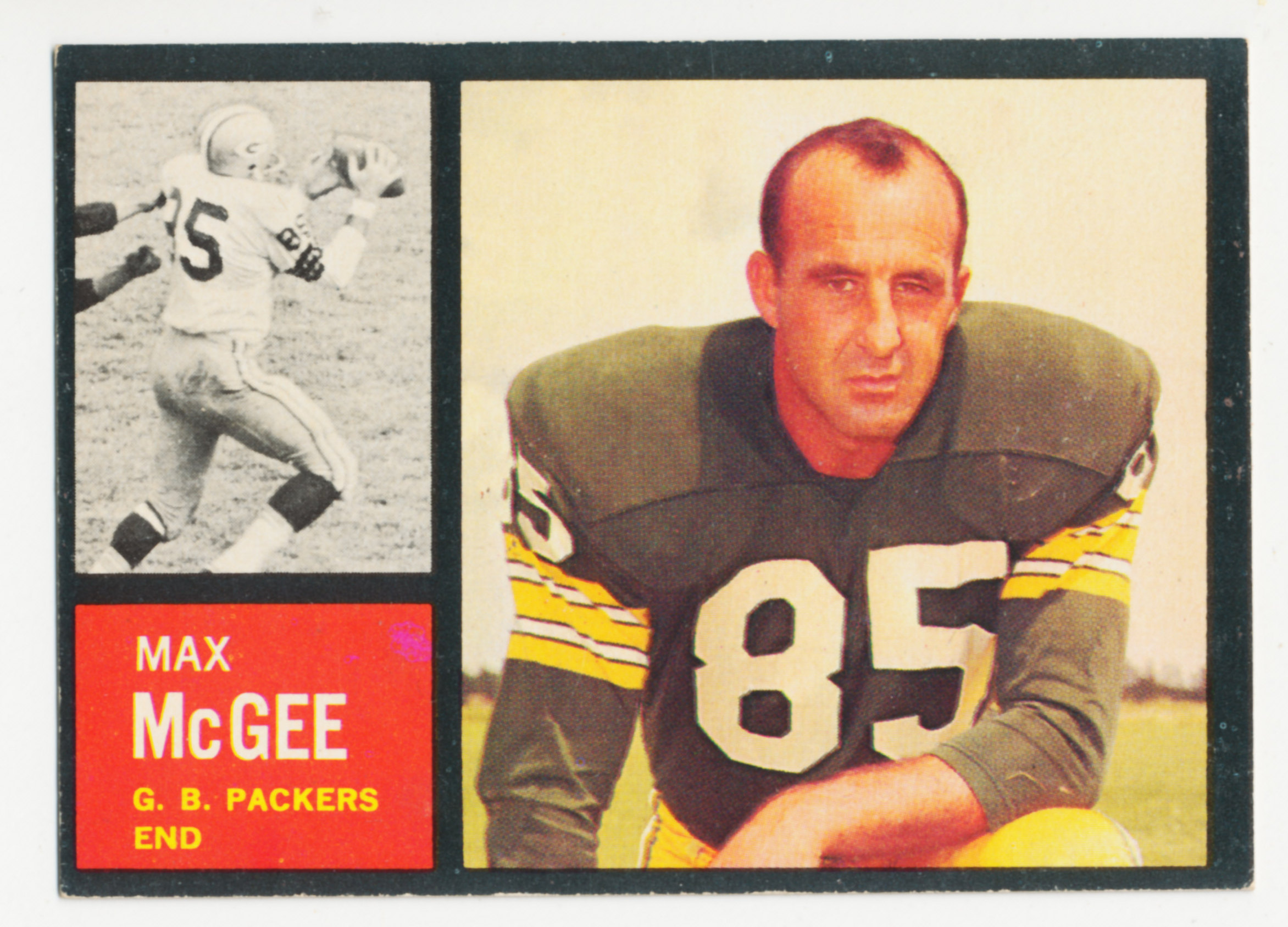 1962 Topps Football Card #67 Max McGee Green Bay