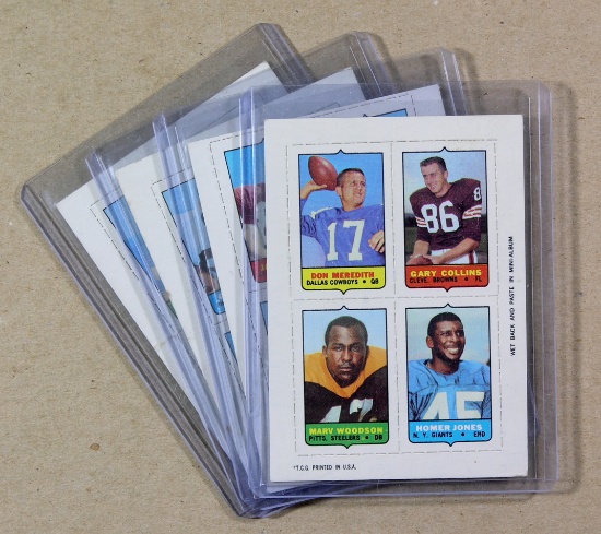 (4) 1969 Topps 4-in-1 Football Cards