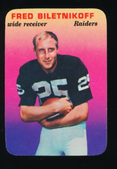 1970 Topps Glossy Insert Football Card #32 of 33 Hall of Famer Fred Biletni