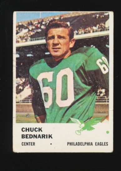 1961 Fleer Football Card #55 Hall of Famer Chuck Bednarik Philadelphia Eagl