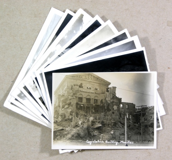 (10) WWII Photos of Manila - Philippines.  War ravaged city.