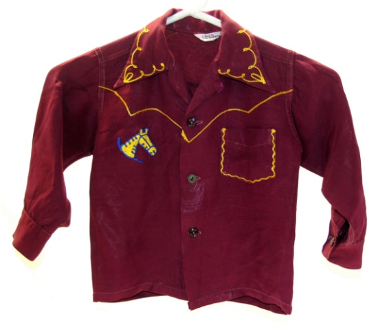 1950's Child's Western shirt with Horse.  Label is "Made in California".