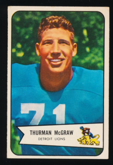 1954 Bowman Football Card #91 Thurman McGraw Detroit Lions