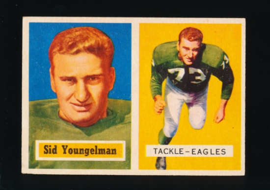 1957 Topps ROOKIE Football Card #145 Rookie Sid Youngelman Philadelphia Eag