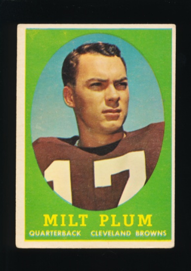 1958 Topps ROOKIE Football Card #5 Rookie Milt Plum Cleveland Browns