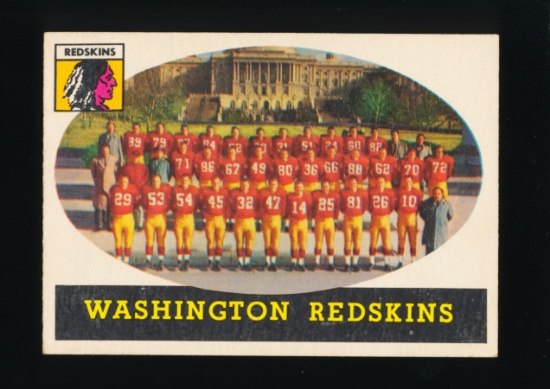 1958 Topps Football Card #27 Washington Redskins Team