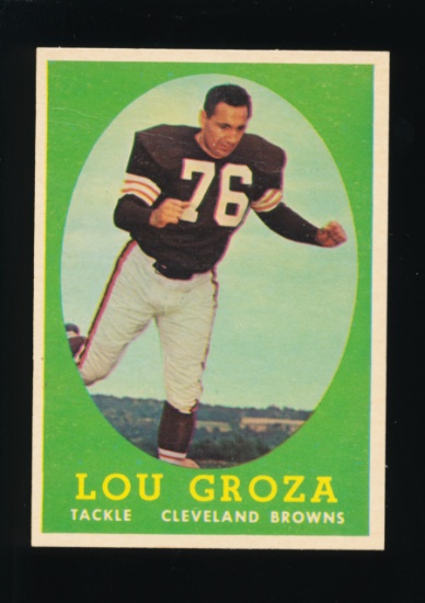 1958 Topps Football Card #52 Hall of Famer Lou Groza Cleveland Browns