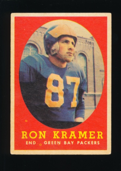 1958 Topps ROOKIE Football Card #58 Rookie Ron Kramer Green Bay Packers