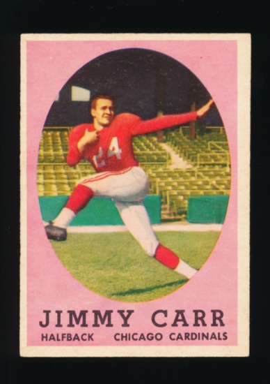 1958 Topps ROOKIE Football Card #65 Rookie James Carr Chicago Cardinals