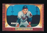 1955 Bowman Baseball Card #212 Jak Dittmer Milwaukee Braves