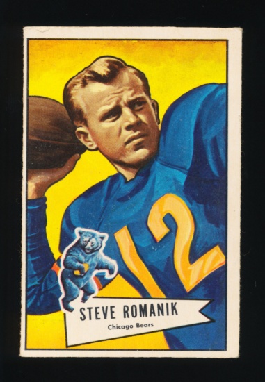 1952 Bowman ROOKIE Football Card #126 Rookie Steve Romanik Chicago Bears. C