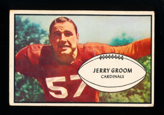 1953 Bowman Football Card #13 Jerry Groom Chicago Cardinals