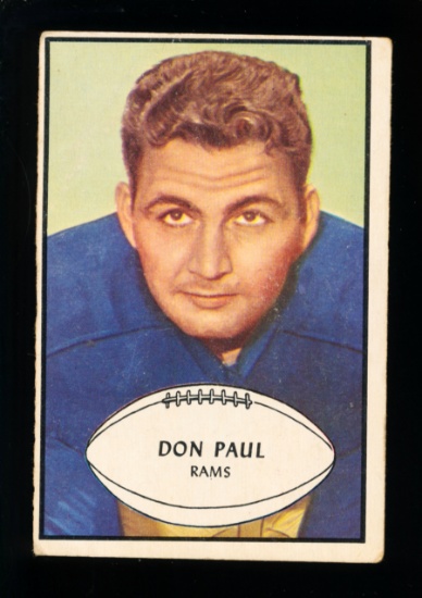 1953 Bowman ROOKIE Football Card #47 Rookie Don Paul Los Angeles Rams. Crea