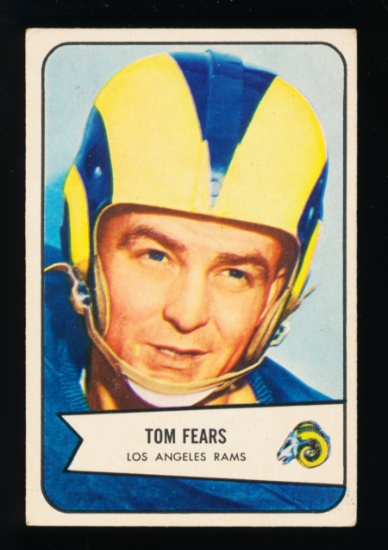 1954 Bowman Football Cards #20 Hall of Famer Tom Fears Los Angeles Rams