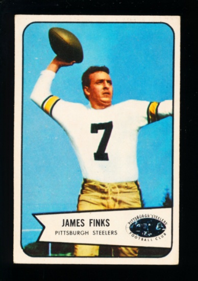 1954 Bowman Football Cards #61 Hall of Famer James Finks Pittsburgh Steeler