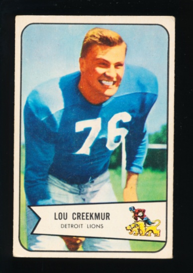 1954 Bowman Football Cards #85 Hall of Famer Lou Creekmur Detroit Lions. (S