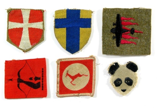 (6) WWII Better British Formation Signs/Patches.  British and British Commo