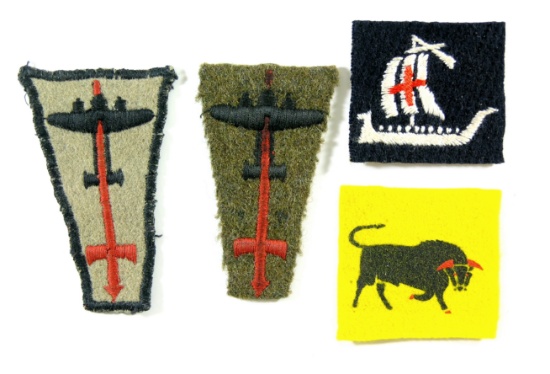 (4) WWII Better British Formation Signs/Patches.  British and British Commo