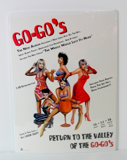 1994 Go-Go's IRS Record Store Advertising Poster.  "Return to the Valley of