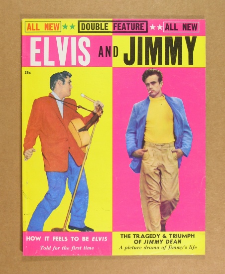 1956 "Elvis and Jimmy" James Dean Magazine.  Nice condition.  Great cover.