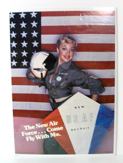 1981 Novelty Pin-Up Girl "Air Force Recruit" Novelty Poster.  Pro Arts Inc.