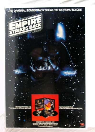 1980 Star Wars ESB Soundtrack Record Store Advertising Poster.  Empire Stri