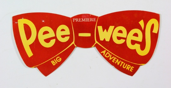 Rare! 1985 PeeWee's Big Adventure Bow Tie Premier Ticket.  From Mann's Chin