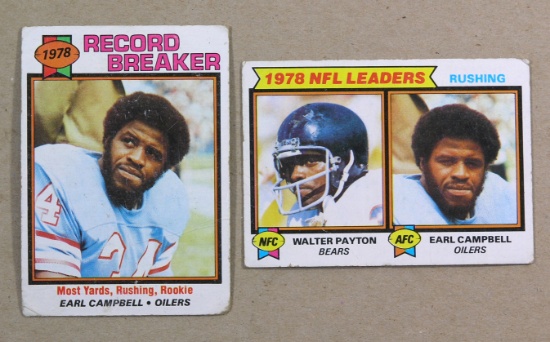 (2) 1979 Topps Rookie Football Cards #3 & 331 Rookie Hall of Famer Earl Cam