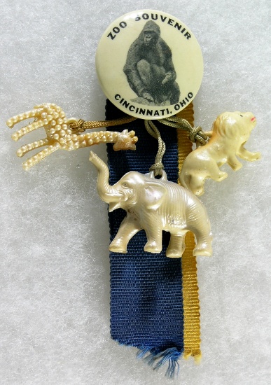 Great Antique Cincinnati  Zoo Pin/Button.  It has original ribbon and three
