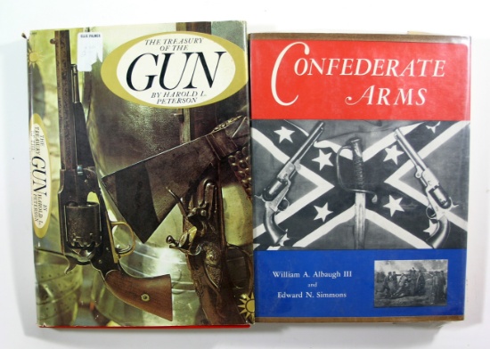 (2) Vintage HC Collector Guns Reference Books.  "Treasury of the Gun" by Ha
