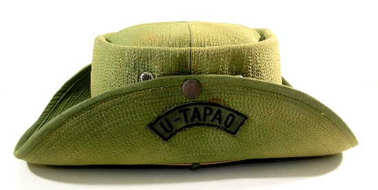 Vietnam War USAF "HOBO'S" U-Tapao Boonie Hat.  Camo lined with local made p