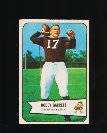 1954 Bowman ROOKIE Football Card #16 Rookie Bobby Garrett Cleveland Browns